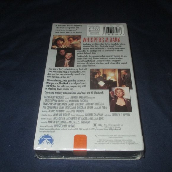Whispers in the Dark (VHS, 1993, unopened) Annabella Sciorra, Jamey Sheridan - Picture 3 of 5